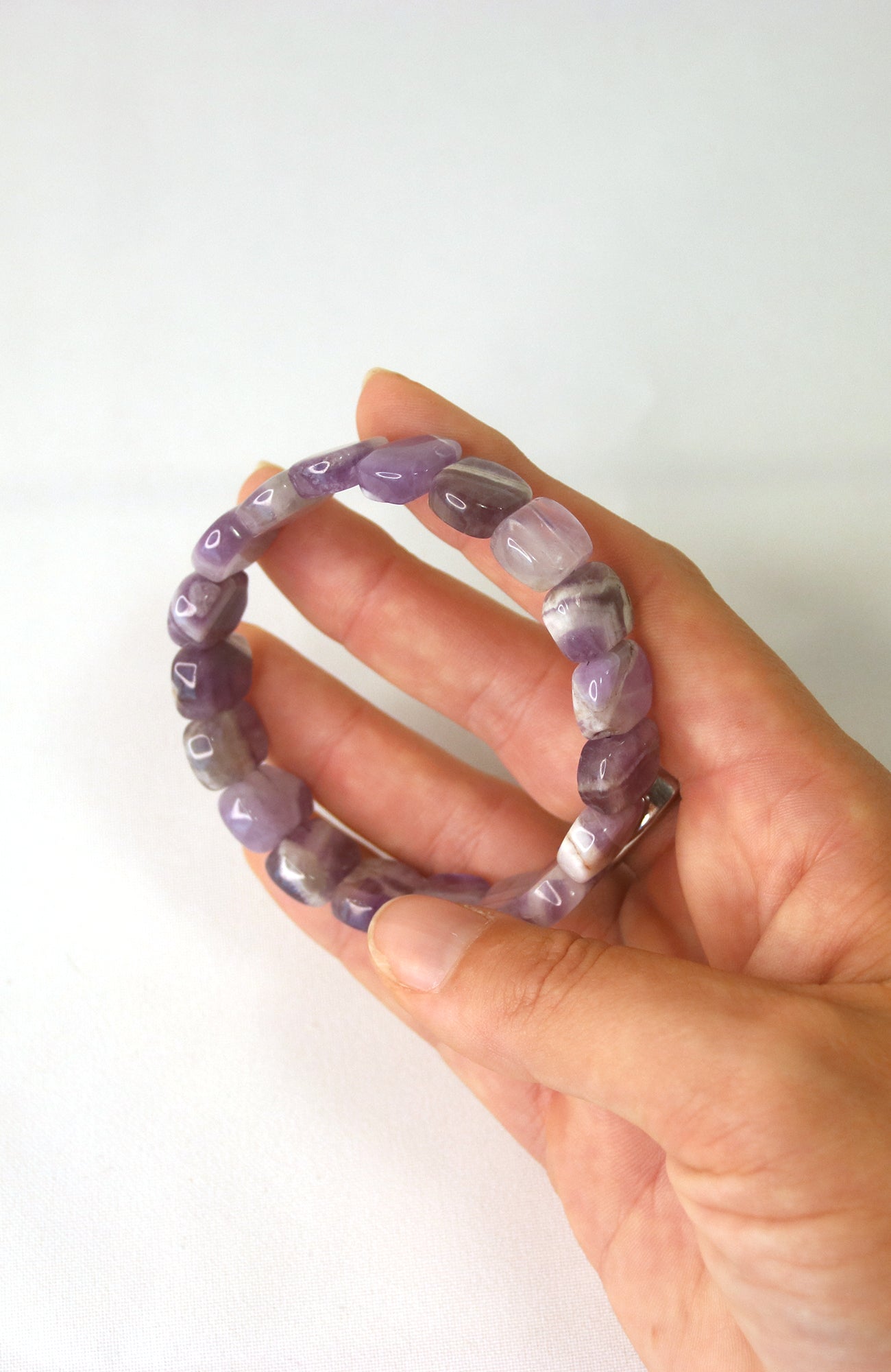 Amethyst Squared Oval Bracelet